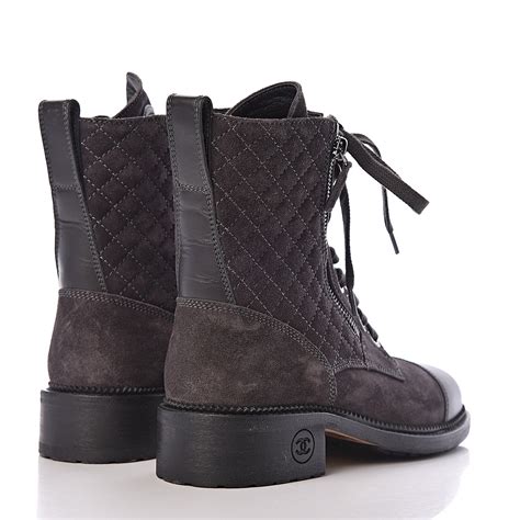 chanel suede combat boots.